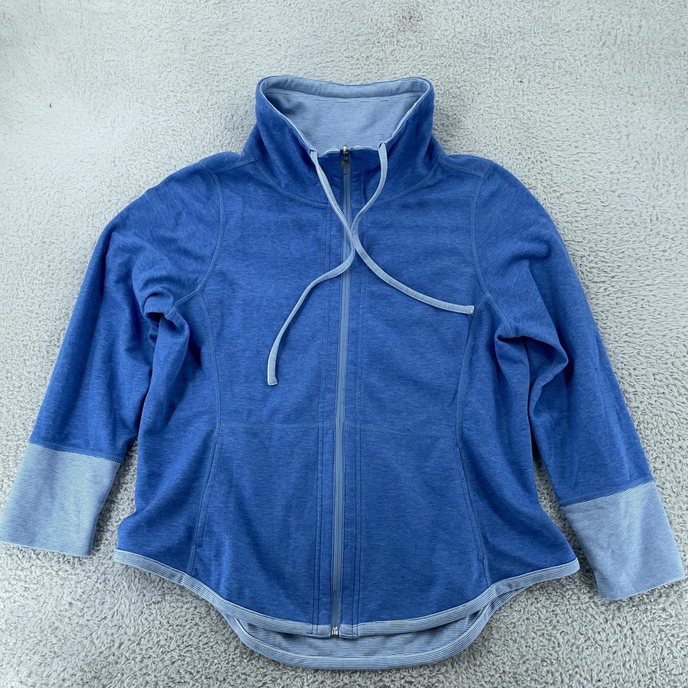 Tommy Bahama Jacket Womens‎ XL Blue Reversible Full Zip Mock Neck Sweatshirt